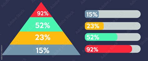 pyramid chart triangular pyramid infographic vector illustration