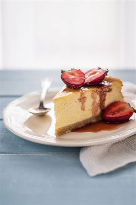 Ricotta Cheesecake With Balsamic Strawberries Bake Noir