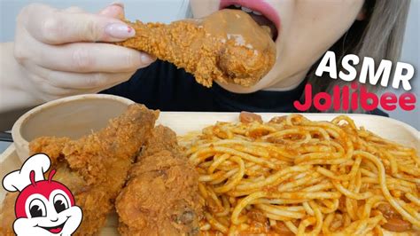 Jollibee Spaghetti With Crispy Chicken Joy No Talking Eating Sounds