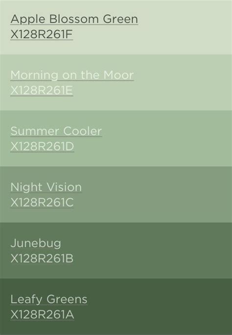 Valspar Green Color Pallete Soft Green Color Green Colour Palette