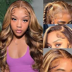 Amazon Honey Blonde Lace Front Wig Human Hair 4 27 Highlight Ombre 13x6 HD Lace Front Wigs