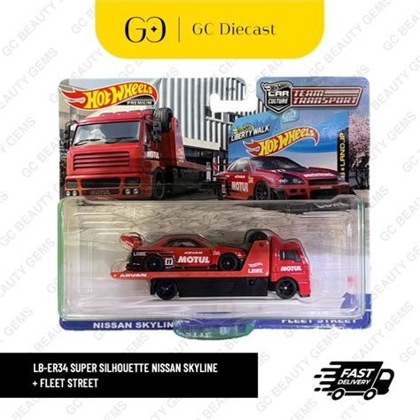 READY STOCK Hot Wheels Premium TeamTransport LibertyWalk Motul Nissan Skyline R34 Fleet Street