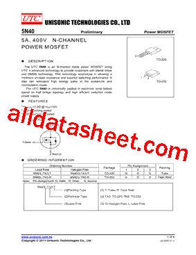 5N40 Datasheet(PDF) - Unisonic Technologies