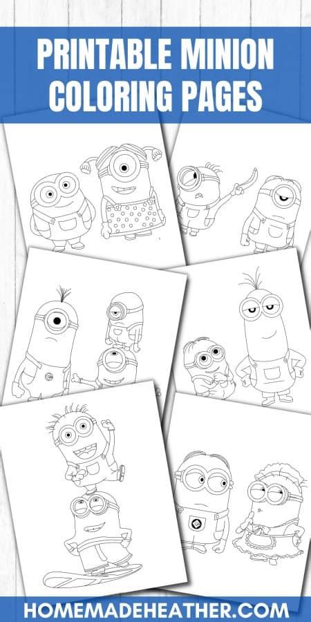 Free Printable Minion Coloring Pages Homemade Heather