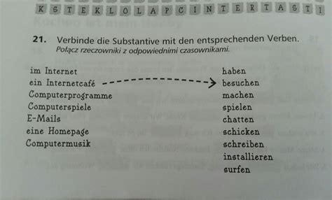 Po Cz Rzeczowniki Z Odpowiednimi Czasownikami Brainly Pl