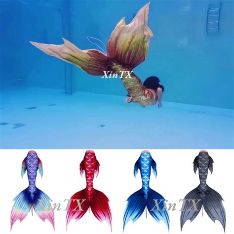 Adult Mermaid Tail Woman Swimwear Fish Scale Bikini Aquarium Swimming Light Thin Stretch Fabric