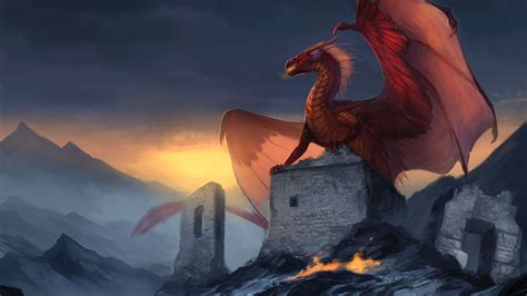 2560x1440 Red Dragon Fantasy 1440P Resolution HD 4k Wallpapers, Images ...