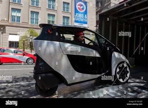 Toyota I Road Concept Car 3 Wheeled EV On Road Washington DC USA