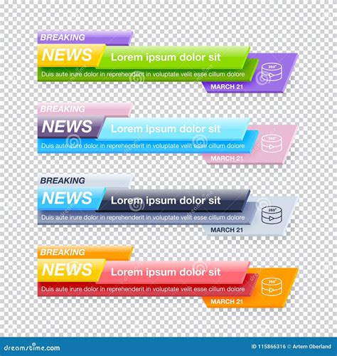 Set Of Breaking News Title Templates Stock Vector Illustration Of