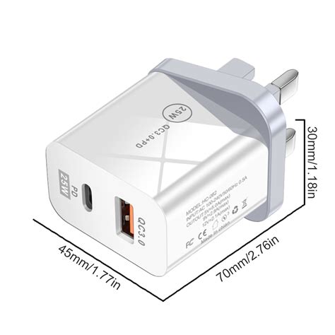 Qc3 0 25w Fast Usb C Charger For Smartphones Usb Type C Dual Port Charging Head 100w Charging