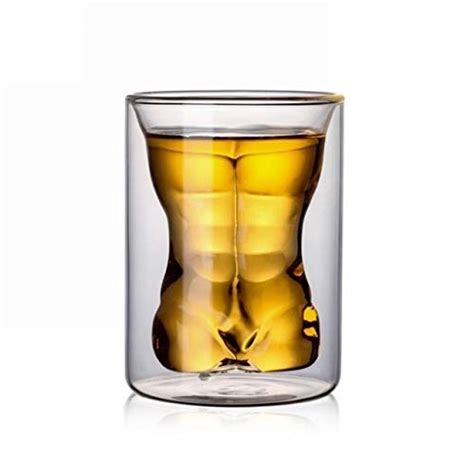 Buy Creative Sexy Lady Naked Body Glass Double Wall Whiskey Glasses Wine Glass Muscle Man Milk