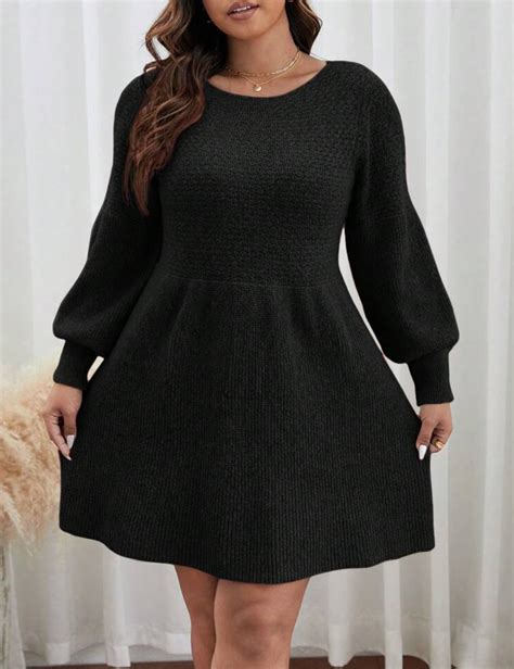 Rochie Scurta Casual De Prim Var Toamn Shein Curve Negru Vd