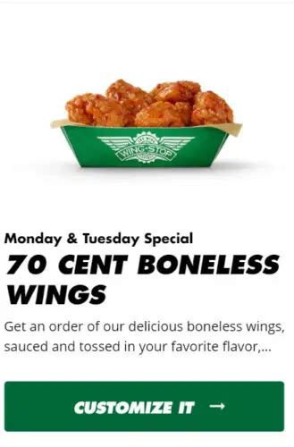 Wingstop's $0.70 Boneless Wings Deals Monday-Tuesday - EatDrinkDeals