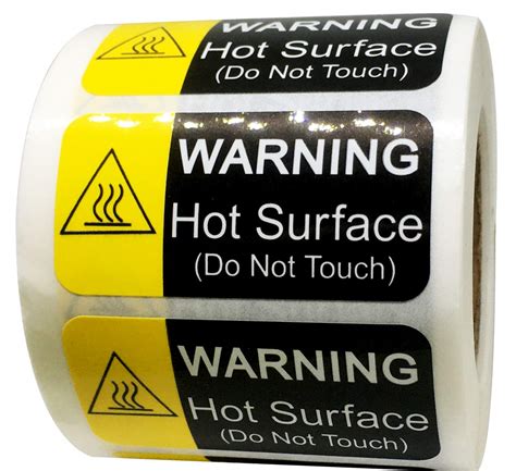Buy X Inch Hot Surface Warning Labels Do Not Touch Hot Caution Stickers Waterproof