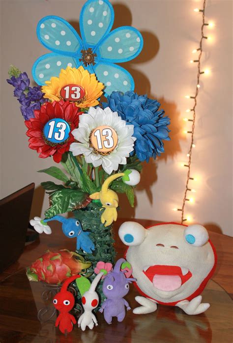 Adorable Pikmin Centerpiece Pikmin Cake Topper Pikmin 3 Floral Theme