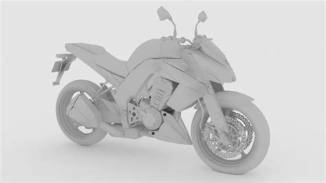 Kawasaki Z1000 3d Model Flatpyramid