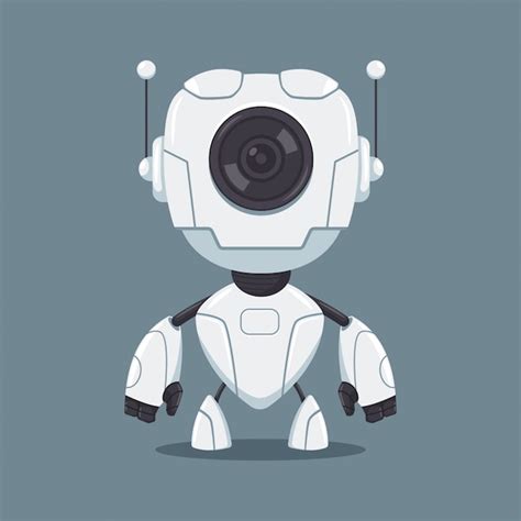 Desenho Do Robo Branco - Robô branco bonito com personagem de desenho animado plana lente ...