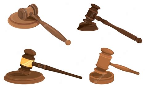 Premium Vector Set Of Different Judges Gavels Law And Justice Concept