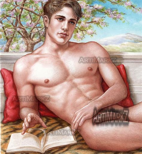 Nude Male Drawing Realism Gay Fine Art Print Springtime Poetry