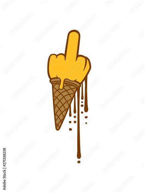 tropfen schmelzen eis kugel fick dich wichser beleidigung mittelfinger eiscreme böse fuck you