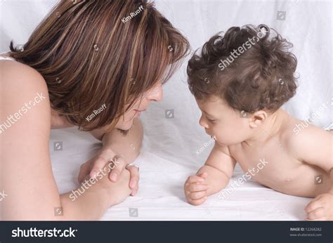 Attractive Brunette Mother Son Stock Photo Shutterstock
