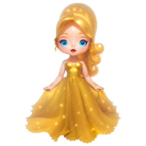 Premium Vector | Beautiful cute princess dress golden