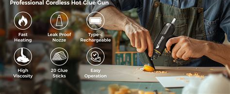 Amazon Smiling Shark Glue Gun Mah Usb Rechargeable Fast Preheating Mini Cordless Hot