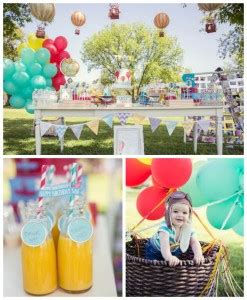 Kara S Party Ideas Hot Air Balloon Up Up Away St Birthday Party Kara S Party Ideas