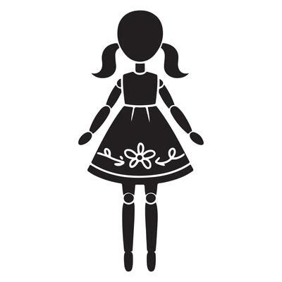 Doll Silhouette Vector Art, Icons, and Graphics for Free Download
