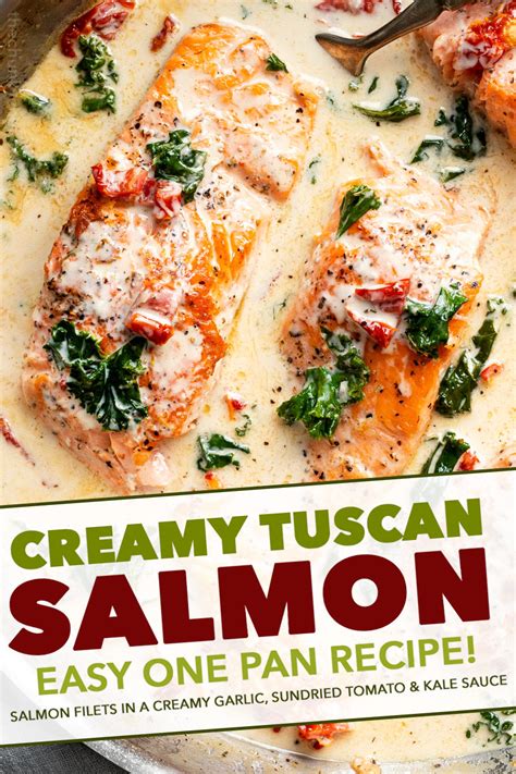 Creamy Garlic Tuscan Salmon One Pan Recipe The Chunky Chef