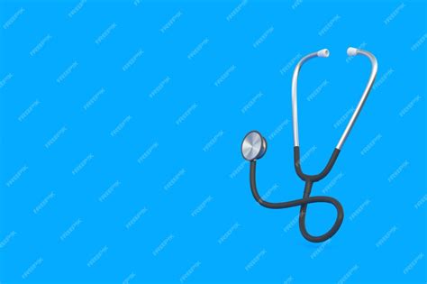 Premium Photo Stethoscope On Blue Background With Copy Space 3d