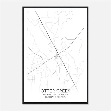 Otter Creek Florida Map Poster, Modern Home Decor Wall Art Print