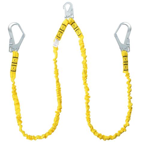 VEVOR 38mm Safety Lanyard, 6ft(1.83m) Fall Protection Lanyard with 2 ...