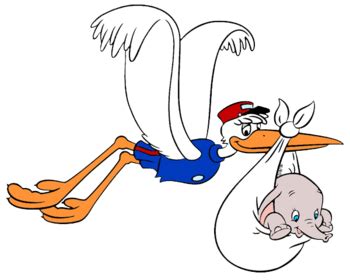 Dumbo transporté par une cigogne PNG transparents StickPNG