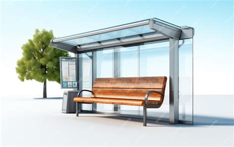 Premium Photo Good Looking Wooden Bus Stop Bench Isolated On White