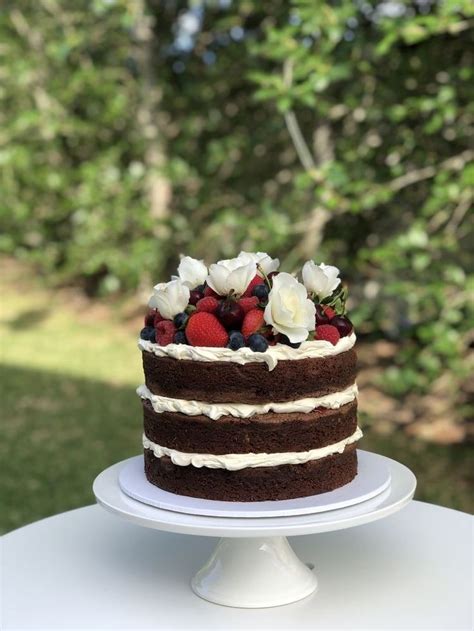 Naked Chocolate Cake With Fresh Berries