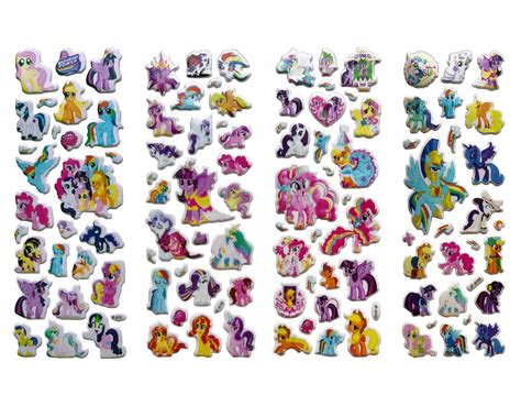 Buy My little Pony Stickers︙200 Puffy Stickers︙8 Sheets Party Favors ...
