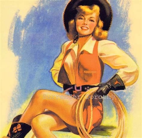 Roundup Blonde Bomshell Cowgirl Pinup Girl Poster Print Etsy