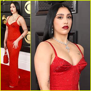 Lourdes Leon Channels Mom Madonna With Cone Bra Red Dress at Grammys ...