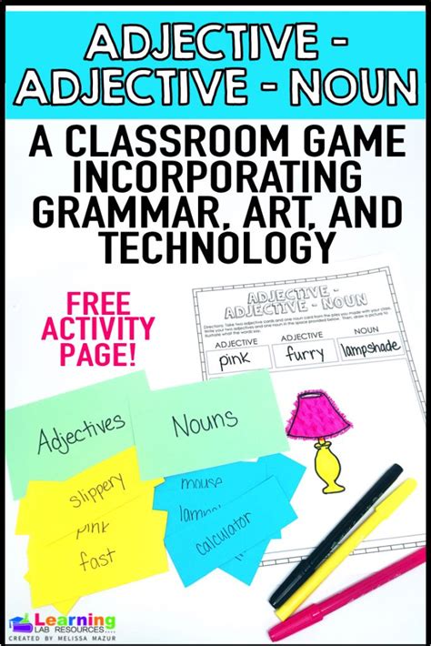 Adjective Adjective Verb Classroom Game Enhance Grammar Art And