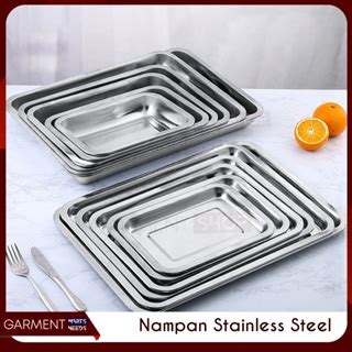 Jual Nampan Stainless Persegi Kotak Baki Tempat Saji Makanan Anti Karat