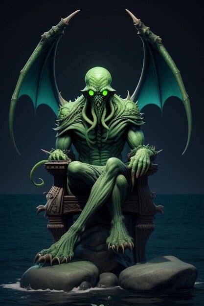 Premium Ai Image Green Monster With A Pair Of Wings Dangerous Beast