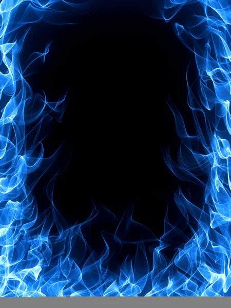 An Abstract Blue Fire Frame On A Black Background