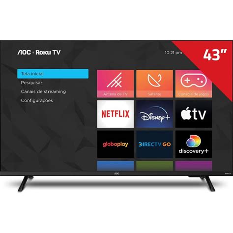 Televisão Smart Aoc 43 Polegadas - Smart TV 43 Polegadas AOC LED FULL HD, 3 HDMI, 1 USB, Wi-Fi - 43S5135/78G