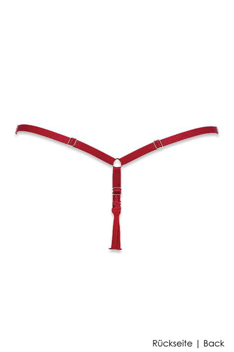 Luxxa Elixir String Nu A Voilette Flounced Naked Thong Red Lingerie Oleanda