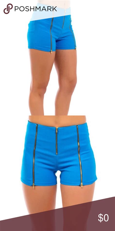 High Waisted Front Zipper Design Shorts B5003 High Waisted High Waisted Shorts Front Zipper