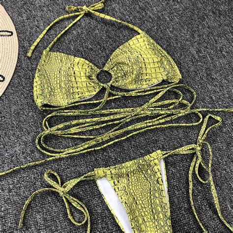 Snake Print Sexy Circle Bikini Swimsuit On Luulla