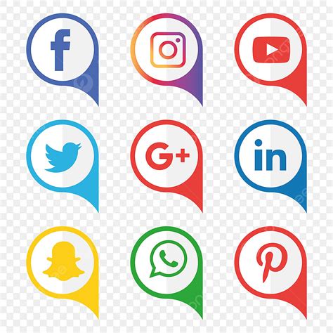 set social media vector png images social media icons set vector