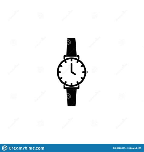 Men S Hand Classic Wrist Watch Icon Isolated Wristwatch Black