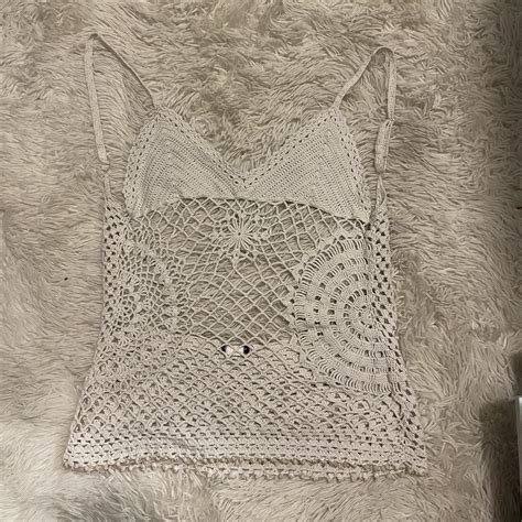 White Crochet Bikini Coverup Summer Depop